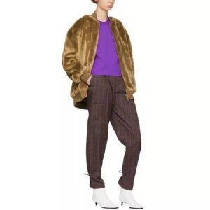 TIBI | Oversized Brown Faux Fur Bomber Jacket in Size XS ~ NWOT